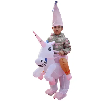 

Child Fancy Cartton Mascot Halloween Inflatable Pink Unicorn Costume Kids Cosplay Outfits Christmas Boys Girls Animal Clothes