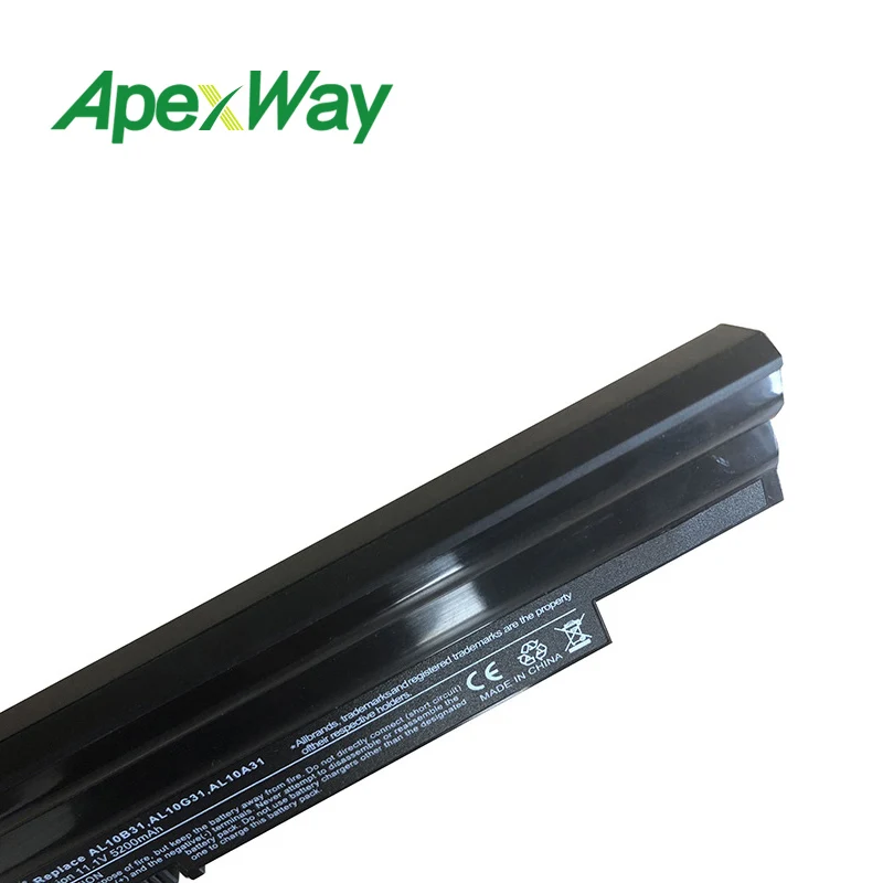 Аккумулятор Apexway для ноутбука Acer One AL10B31 AOD255 11 1 В D255 LT23 LT2304C AL10A31 D270 E100 D260 D257|battery for acer