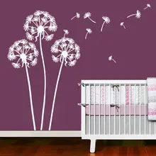 Home Living Room Decor Flying Dandelion Plant Wall Decal Kids Room Wall Art Mural DIY Creative Dandelions Wall Sticker AZ071 plant wall decal