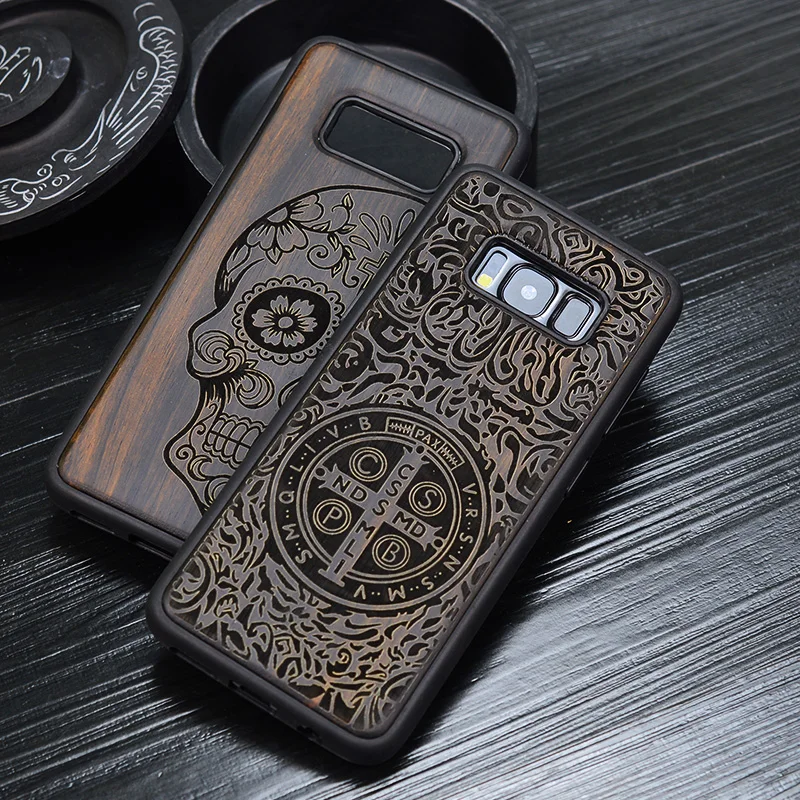 Оригинальный чехол Apises s9 Plus черный из эбенового дерева для Samsung galaxy s8 plus + note 8