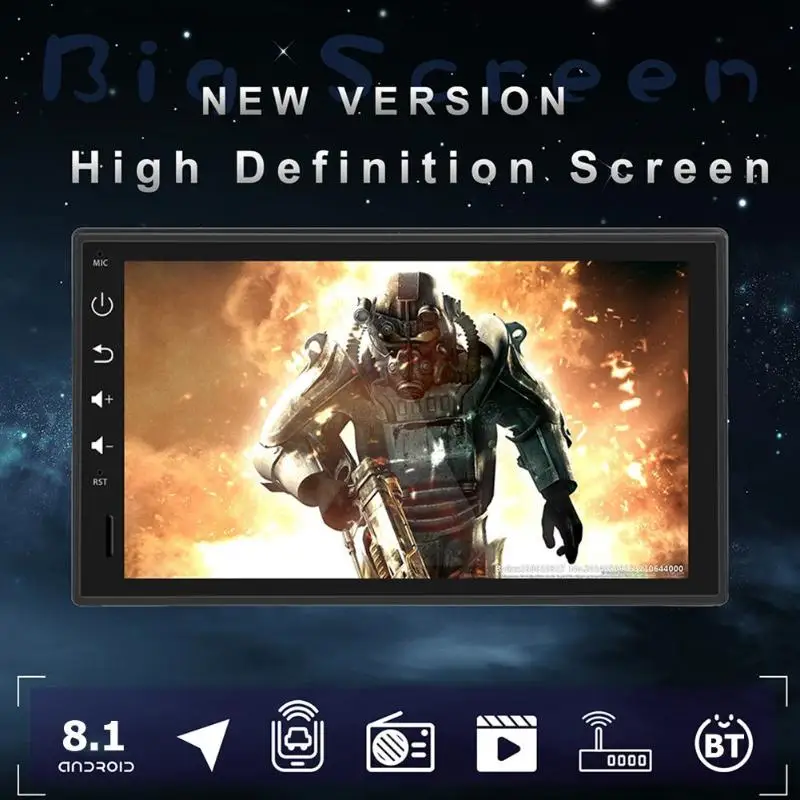 Best 1Din 7 inch Android 8.1 Car Radio Capacitive Touch Screen HD with GPS Car Media Player 4+32G Bluetooth Vedio Music Player 5