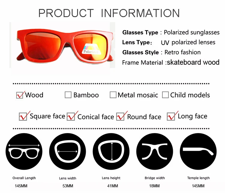 DAOYING новые мужские бамбуковые солнцезащитные очки ручной работы деревянный скейтборд женские очки деревянные солнцезащитные очки 4 цвета LUB141
