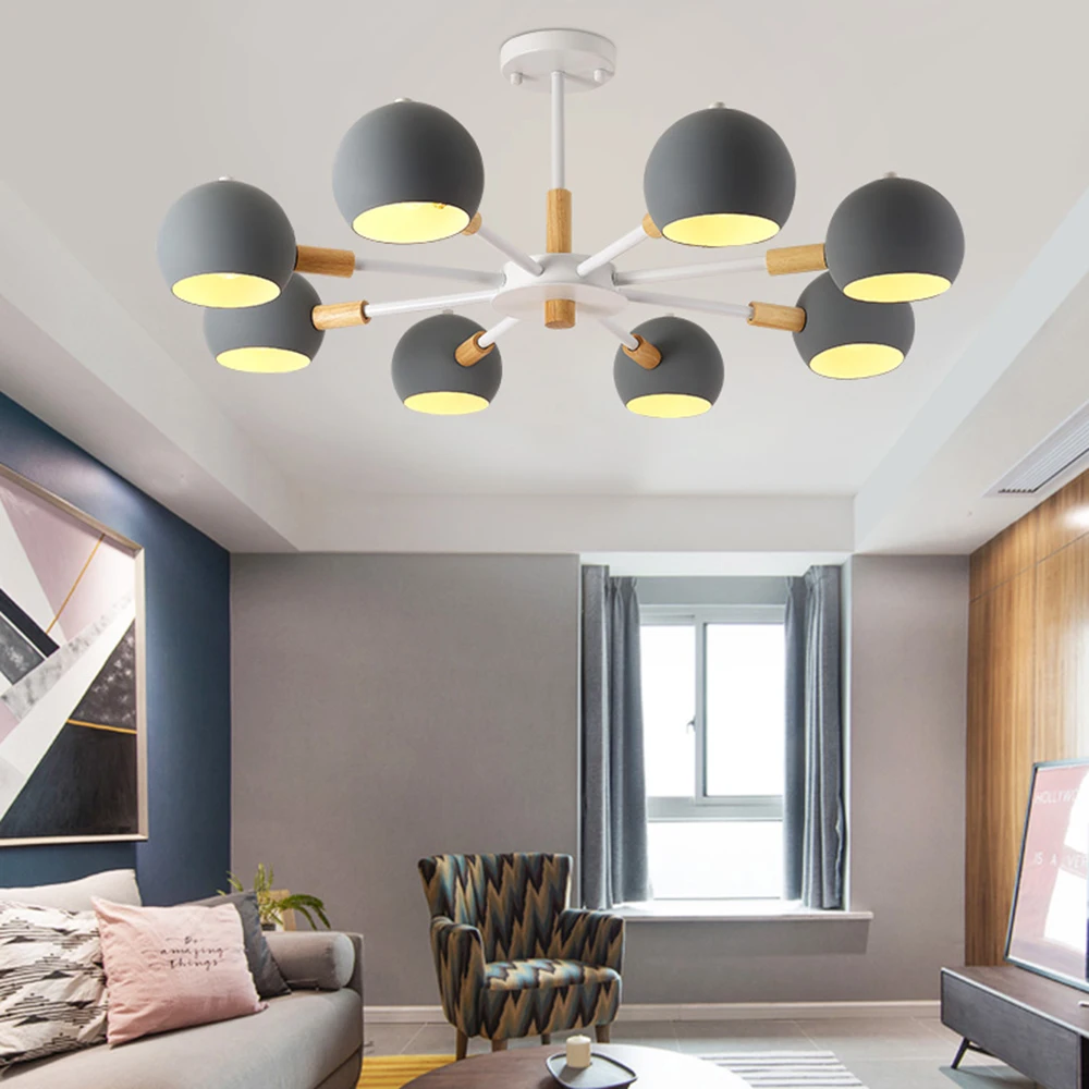 

HGhomeart Led nordic chandeliers E27 mondern suspension luminaire110~220v modern dining lighting wrought iron chandelier