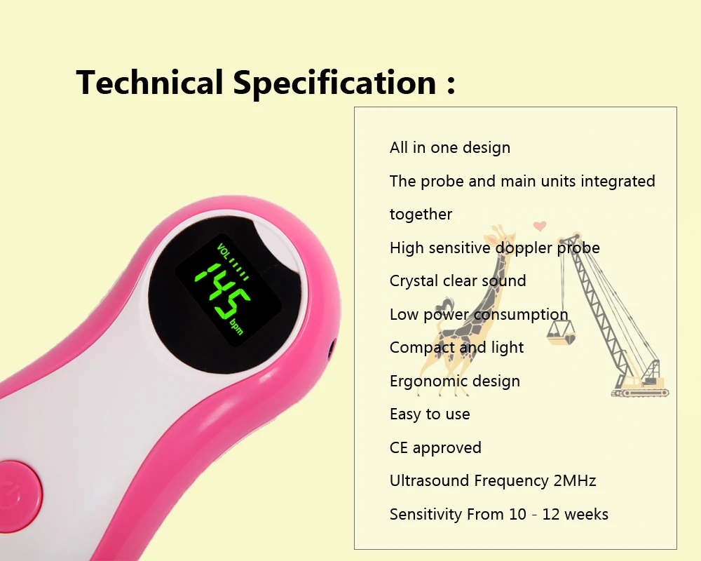 В продаже маленький допплер для особого времени! 4 цветной эмбриональный допплер детский монитор ЖК-дисплей портативный детский монитор сердечного ритма+ наушники