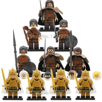 Game of Thrones the Starks Figure Single Sale Wolf Army Jon Snow Model Chrome Armor Building Blocks Kits Brick Toys for Children