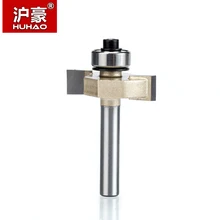 HUHAO 1pcs 1/4 inch Rabbeting Bit with Bearings woodworking tool T type bearings wood milling cutter router bits for wood 1/4