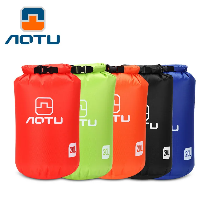 Seco Portable 20L 5 colores al aire libre Rafting buceo 2 capas accesorios impermeables espesar plegable Trekking río