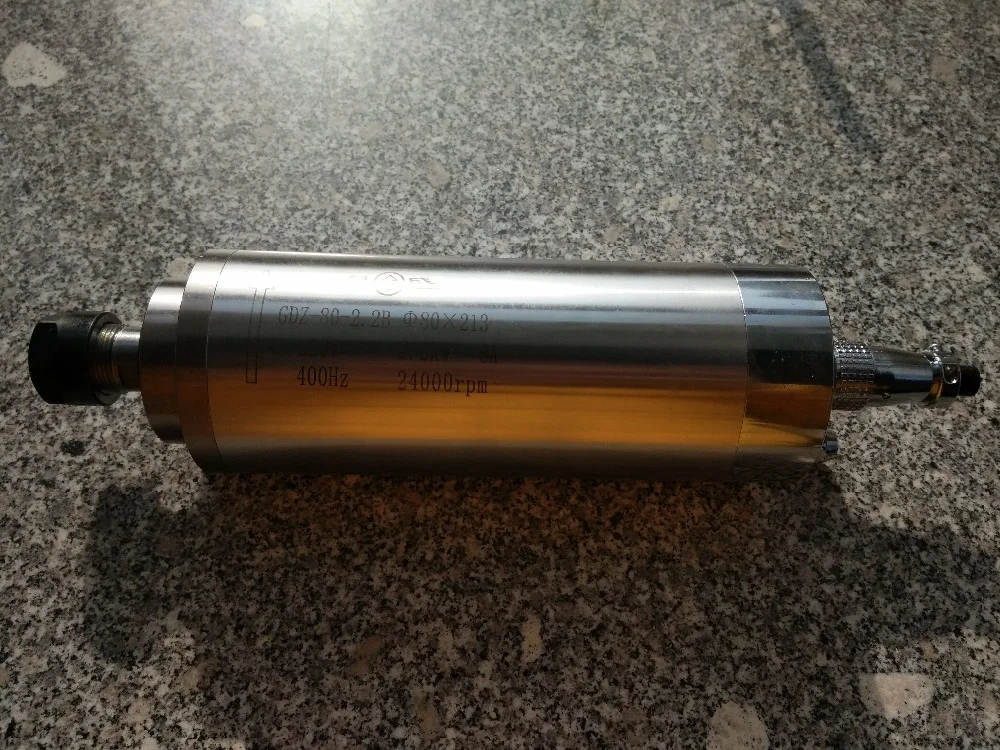 2.2kw ER20 мотор шпинделя с водяным охлаждением 220v 380v хорошие подшипники Высокая Точность 0,01 мм более длинный тип 80*213 мм