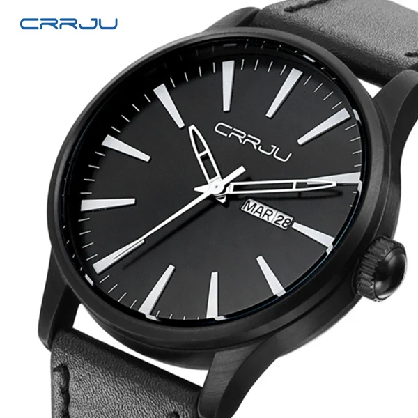 CRRJU Mens Watches Military Sport Waterproof Wrist Watch Date Week Men's Watch Gents Brown Leather Quartz Watch Men Clock Reloj CRRJU Mens Watches Military Sport Waterproof Wrist Watch Date Week Men's Watch Gents Brown Leather Quartz Watch Men Clock Reloj