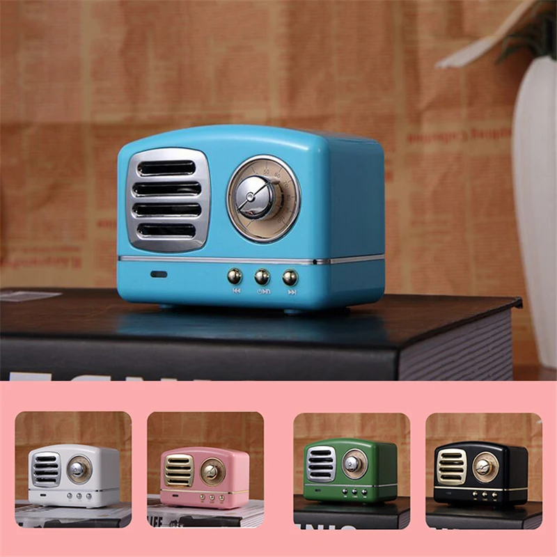 

Multi-function Bluetooth Speaker Support USB TF AUX 3D Subwoofer HiFi Sound Retro Portable Mini Wireless Speaker Bluetooth