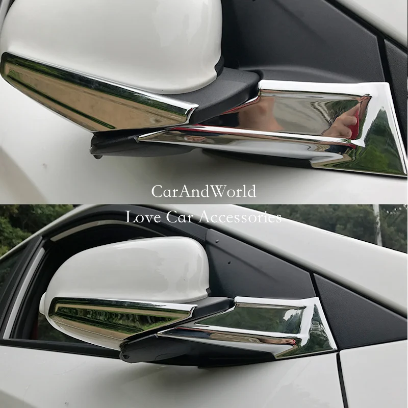 

For Hyundai Encino / Kona 2017 2018 Rear View Mirror Rain Cover RearView Mirrors Trim Shield Visor ABS Chrome Car Accessories