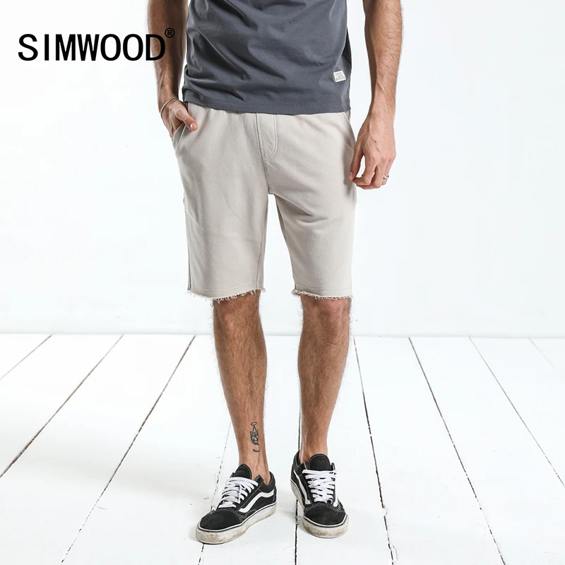 raw hem jogger shorts