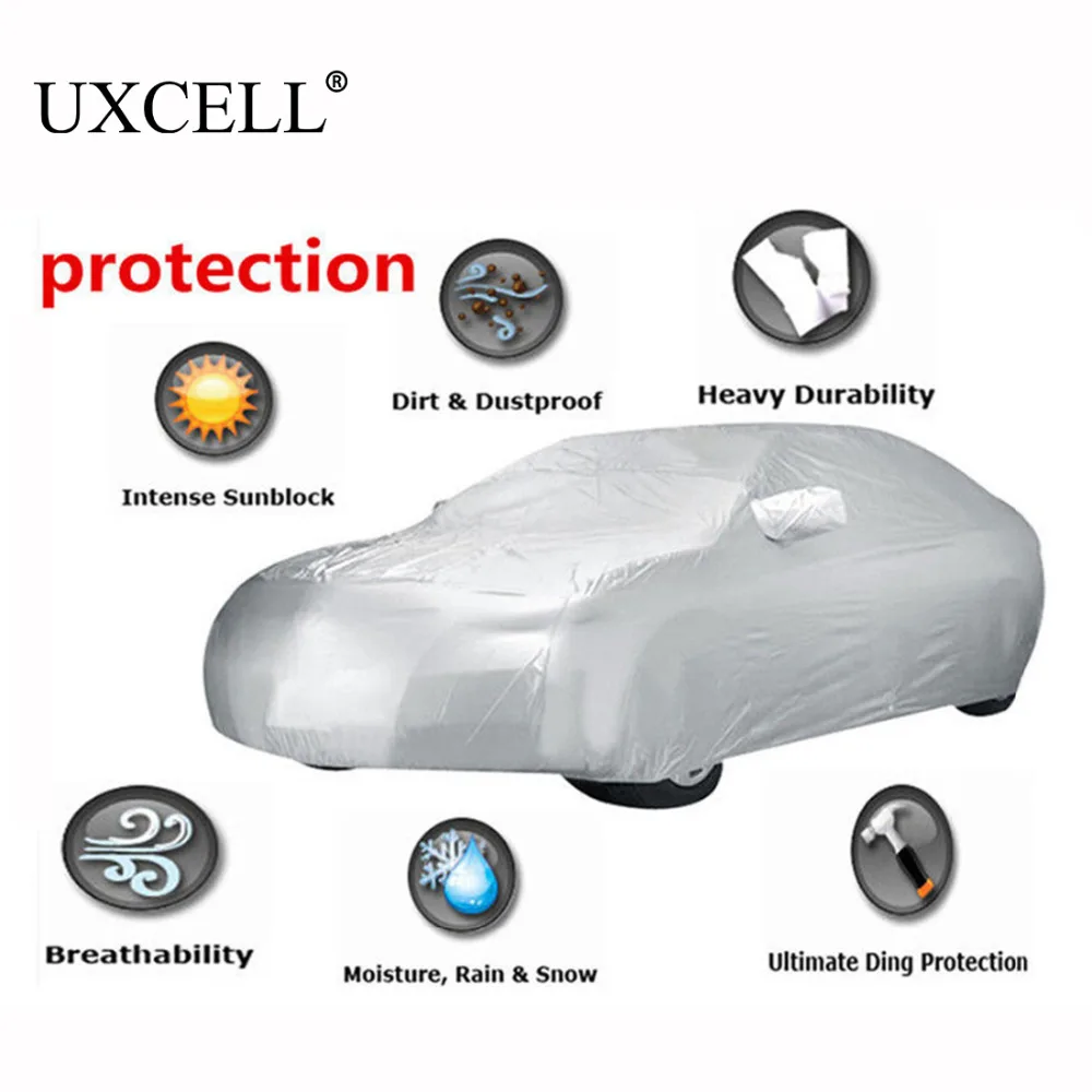 

UXCELL Universal Waterproof Sun UV Dust Rain Winter Resistant All Weather Protective Cover Full Car Body Protection car COVERs