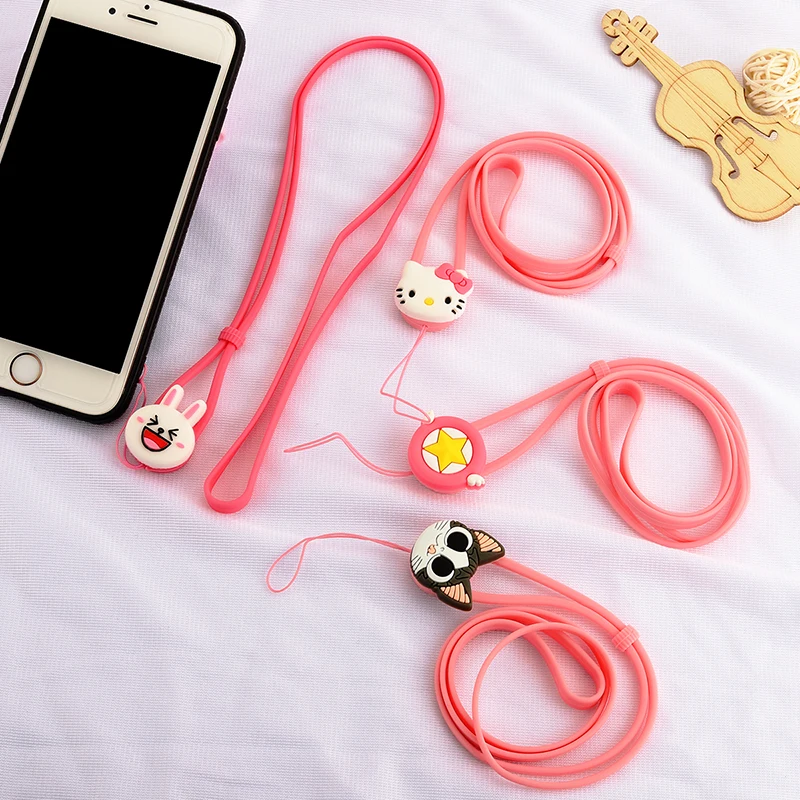 

Cartoon Cute Keycord Nekband Mickey Stitch Phone Strap Mobile Charm Keychain for Iphone Samsung Universal Lanyard Neck Strap