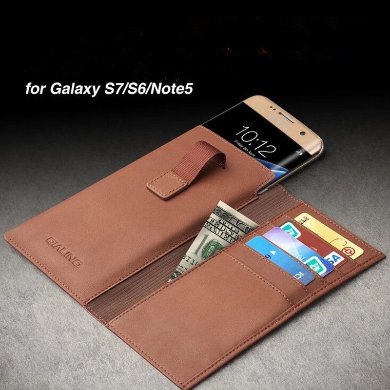 imágenes para QIALINO Genuino Cuero Carpeta de La Bolsa Funda para el Samsung Galaxy S7/S7 edge/S6/Note5/5.1 "/5.5"/5.7 "Bolsas y Bolsas imágenes para QIALINO Genuino Cuero Carpeta de La Bolsa Funda para el Samsung Galaxy S7/S7 edge/S6/Note5/5.1 "/5.5"/5.7 "Bolsas y Bolsas