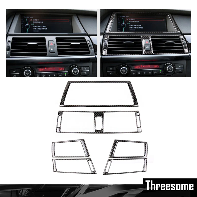 SRXTZM For BMW E70 E71 X5 X6 Carbon Fiber Car Interior