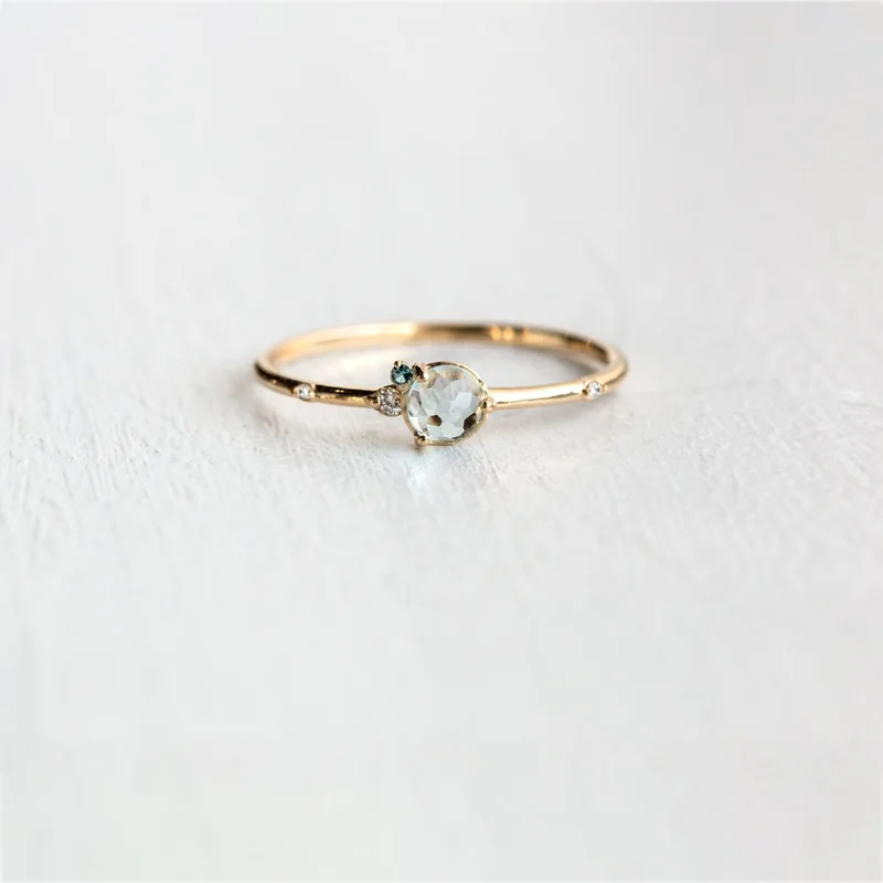 

Cross-border Sources European and American Rings Gold Asymmetric Zircon Ring Ornaments, Hot Style Jewelry