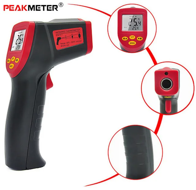 

pyrometer weather station wireless digital infrared laser thermometer outdoor termometro digital temperature sensor meter