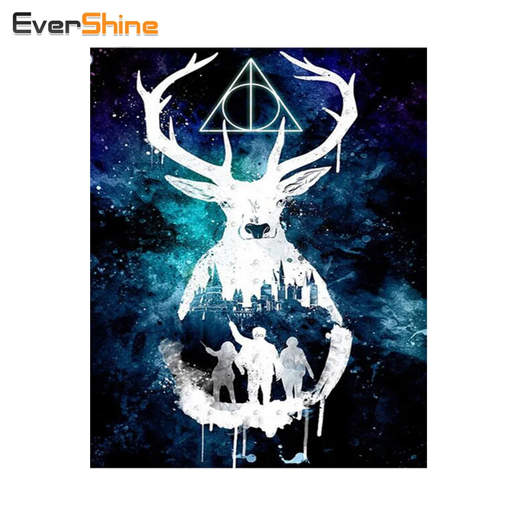 

EverShine Diamond Embroidery Animal Full Square Diamond Painting Cross Stitch Deer Diamond Mosaic Home Decoration