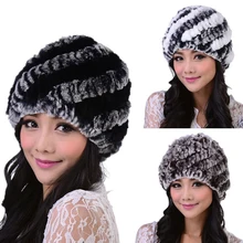 DL6015 Горячая распродажа! Женская зимняя шапка из меха кролика рекс Кинт натуральная шапка из меха кролика рекс головной убор модная шапка