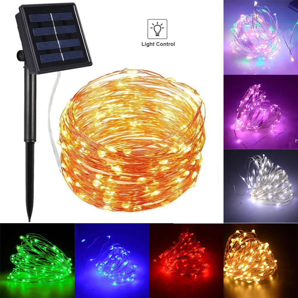 

20M 200 LED Solar Light Strip for Garland Waterproof Copper Wire Led Light String Fairy Outdoor Christmas Party Wedding Deco