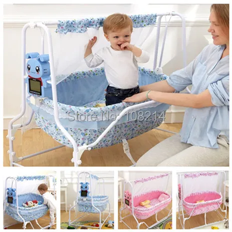 100 Cotton Baby Sleeping Bed Automatic Electric Baby Swing Cribs