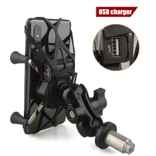 Garfo Haste Suporte do telefone Suporte de Montagem Da Motocicleta GPS de Navegação Bracket para Yamaha YZF R1 2002-2017 R6 2006-2017 R1M Carregador USB