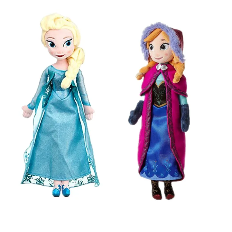 2 шт./лот 40 см принцесса Эльза Анна плюшевые куклы игрушки Милая принцесса Эльза плюшевые Анна плюшевые игрушечные куклы Brinquedos подарки для девочек детей - Цвет: 2PCS