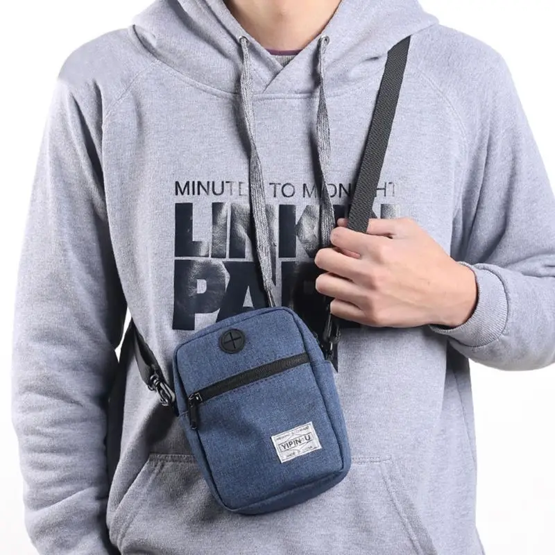 New Men Waterproof Shoulder Bag Oxford Crossbody Bags Neck Phone Bag