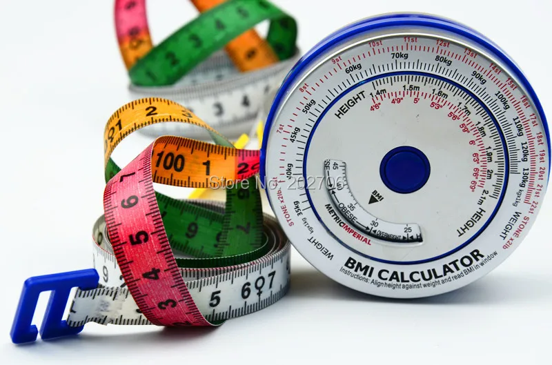 Высокое качество 0-150 см Алюминий BMI рулетка лента калькулятор индекса массы тела лента