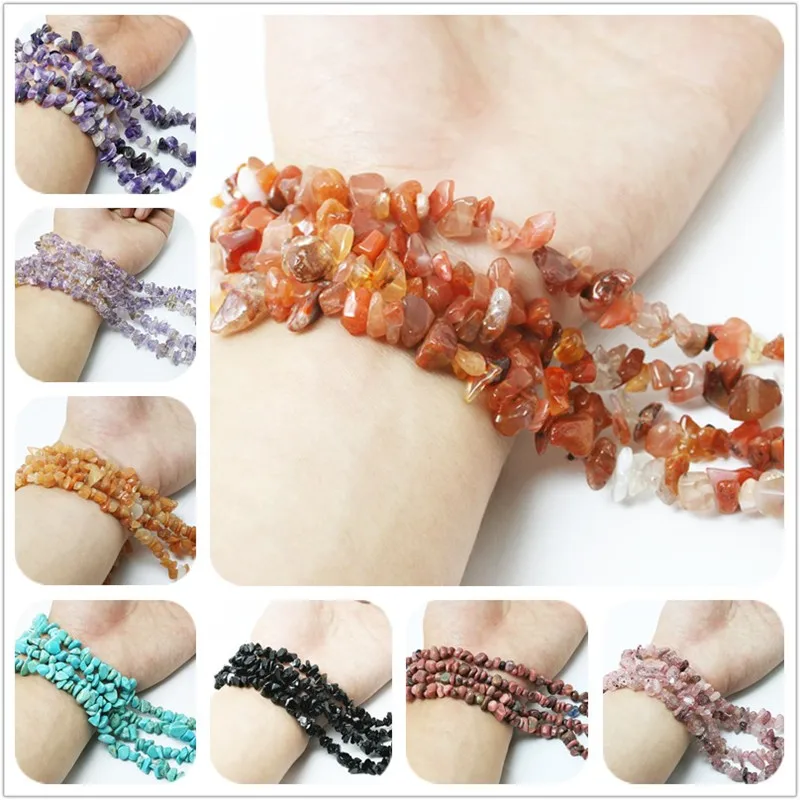 

Top Sale 5-8MM 87CM Multiple Styles Natural Irregular Grain Loose Gravel Beads For DIY Bracelets & Necklaces Jewelry Making