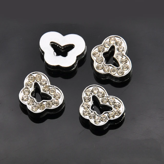 5pcs 8mm Silver Rhinestone Erfly Slide Charms Beads Diy 5pcs 8mm Silver Rhinestone Erfly Slide Charms Beads Diy Bracelets Wristbands Belt Band