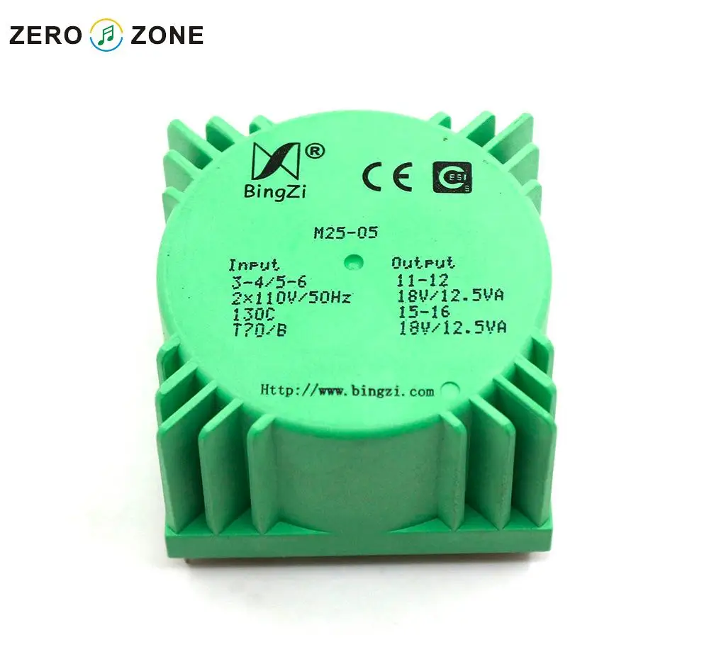 GZLOZONE 25W 녹색 큐브 봉인 된 변압기 더블 18V 더블 110V 변압기