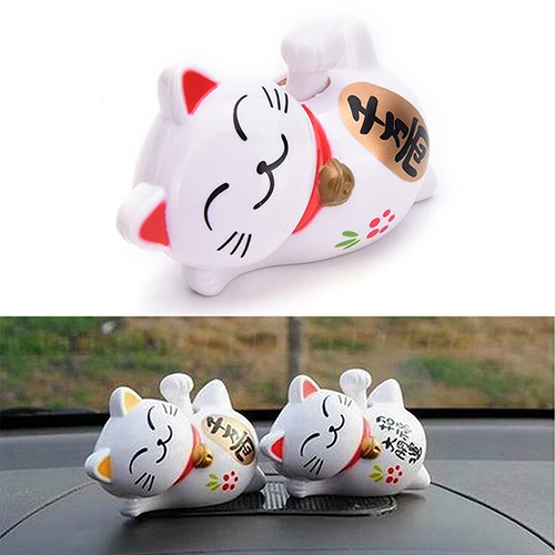 Maneki Neko радушный счастливый манящий удача Кот домашний отель Ресторан Декор Ремесло Белый ABS на солнечных батареях 4 дюйма 1/3 дюйма