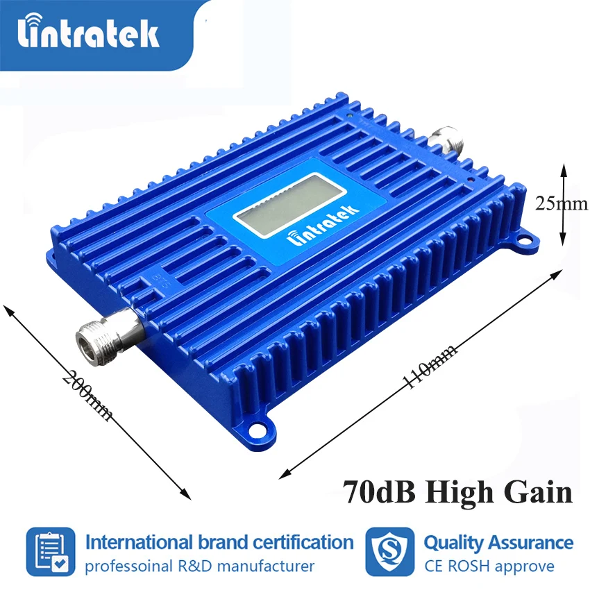  Lintratek 70dB High Gain 4G LTE B7 FDD 2600MHz Mobile Signal Booster 4G Internet Cellular Amplifier