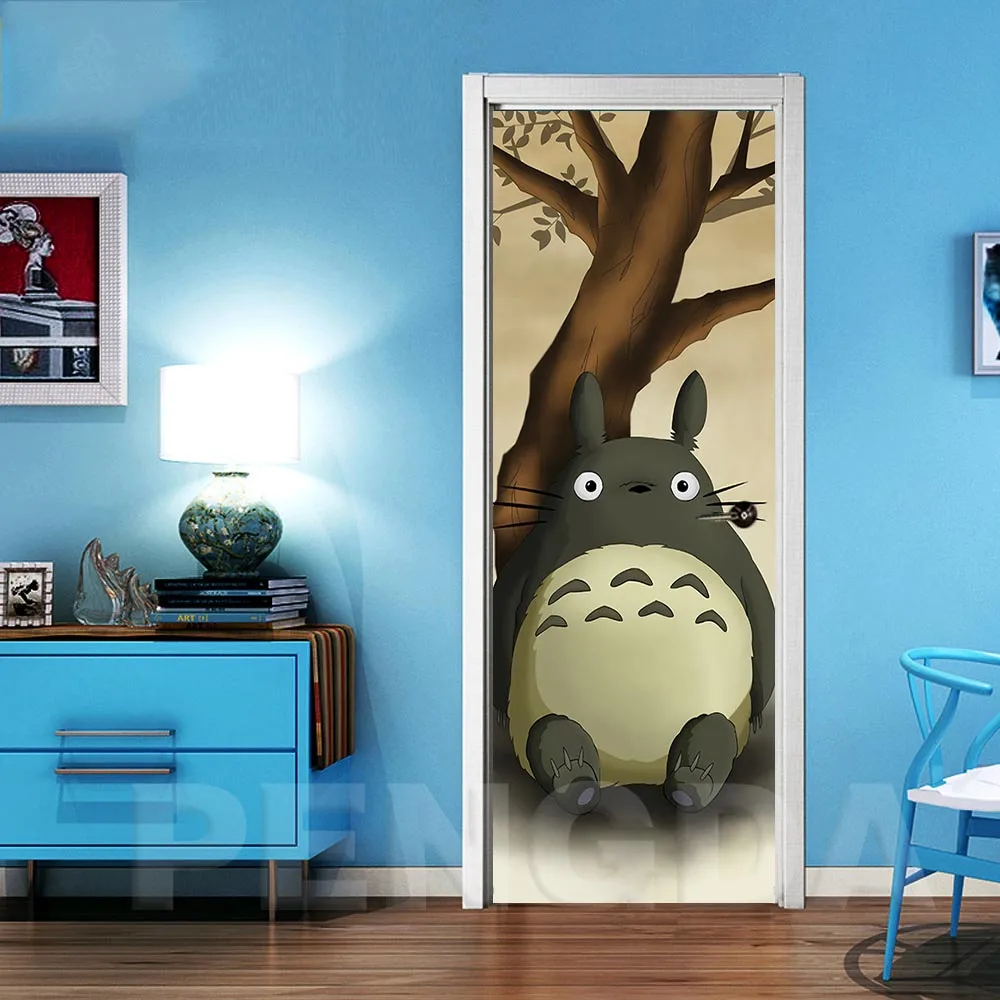 Наклейка для домашнего декора DIY на дверь самоклеящаяся My Neighbor Totoro аниме бумага