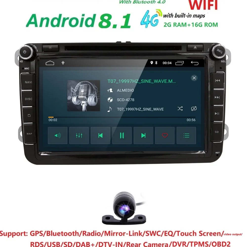 

Android 8.1 7" 2din Car DVD for VW POLO GOLF 5 6 POLO PASSAT B6 CC JETTA TIGUAN TOURAN EOS SHARAN SCIROCCO CADDY with 4GGPS Navi