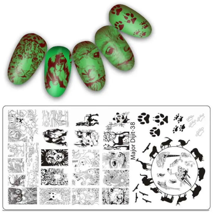MAJOR DIJIT DIY пластины для штамповки ногтей изображения стальной штамп для дизайна ногтей шаблон для штамповки ногтей пластины 2U0118 - Цвет: H