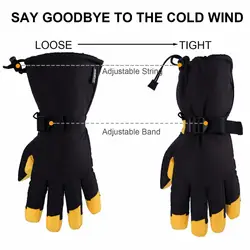 Ким юаней лыжные перчатки Зимние Водонепроницаемый Термальность варежки для Для мужчин и Для женщин 150 г 3 м изоляции вставки и 5 "с длинным