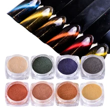 1 шт. 3D кошачий глаз блеск для ногтей порошок хромового пигмента синий цвет серебристый, золотой красный стиль магнит для маникюра косметическая пудра интимные аксессуары LA177