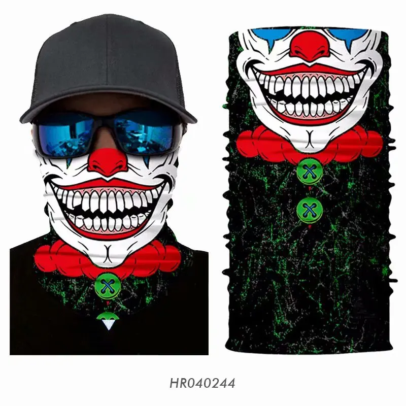 3D бесшовная бандана Джокер Череп камуфляж шеи грелки трубка лицо гетры маска флаг Miltary бандана головные Уборы Хэллоуин платок - Цвет: HR040244
