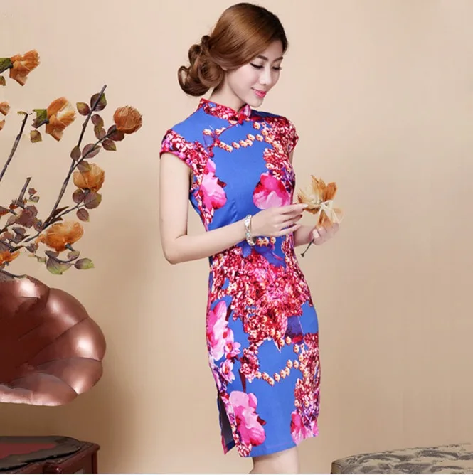 Женский Чонсам 5XL 4XL Shanghai Tang Qipao для вечеринки - Цвет: Коричневый