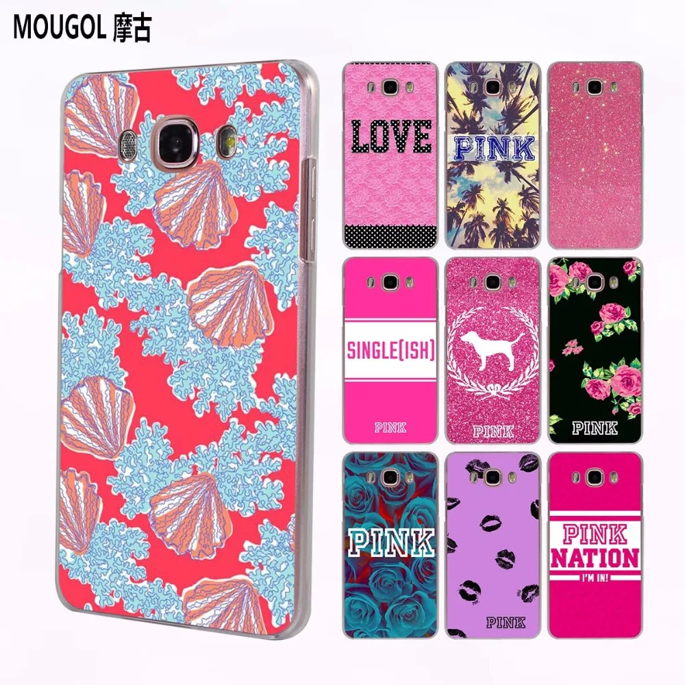 

MOUGOL secret pink letters love pink transparent hard case cover for Samsung Galaxy J2 J5 J6 J7 J2 Prime J7 2017EU