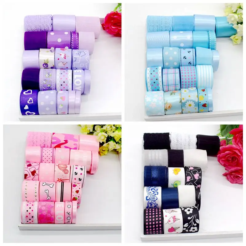 

Newest Printed Grosgrain Ribbon For Diy Handmade Gift Craft Packing Hair Accessories Materials Decorative Wedding Ribbon Set