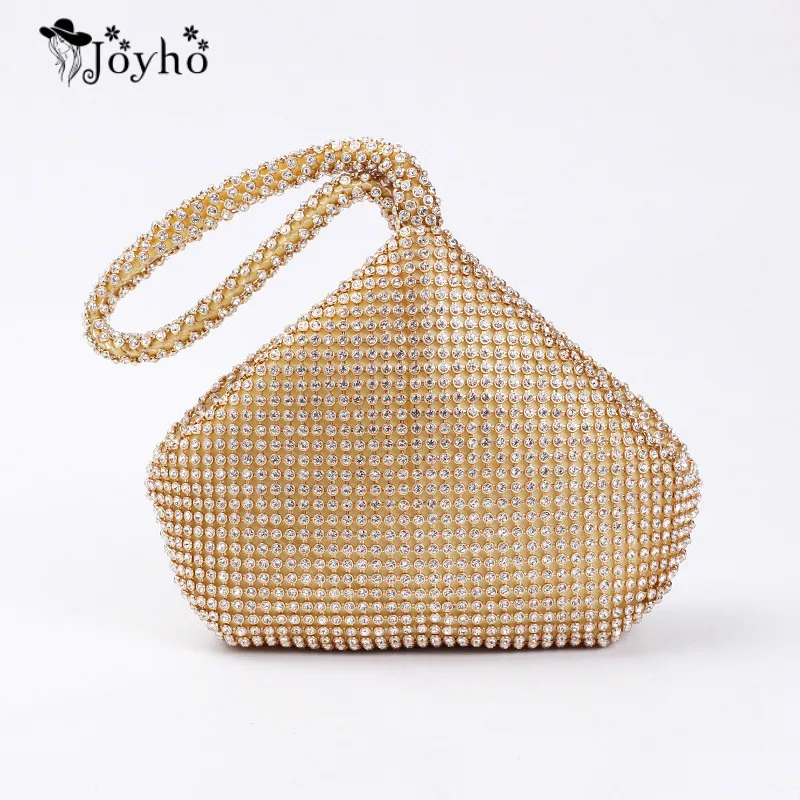 Best 4 Colors Soft Beaded Women Evening Bag Cover Open Style Lady Wedding Triangle Glitter Handbag Purse Bag For New Year Gift Clutch