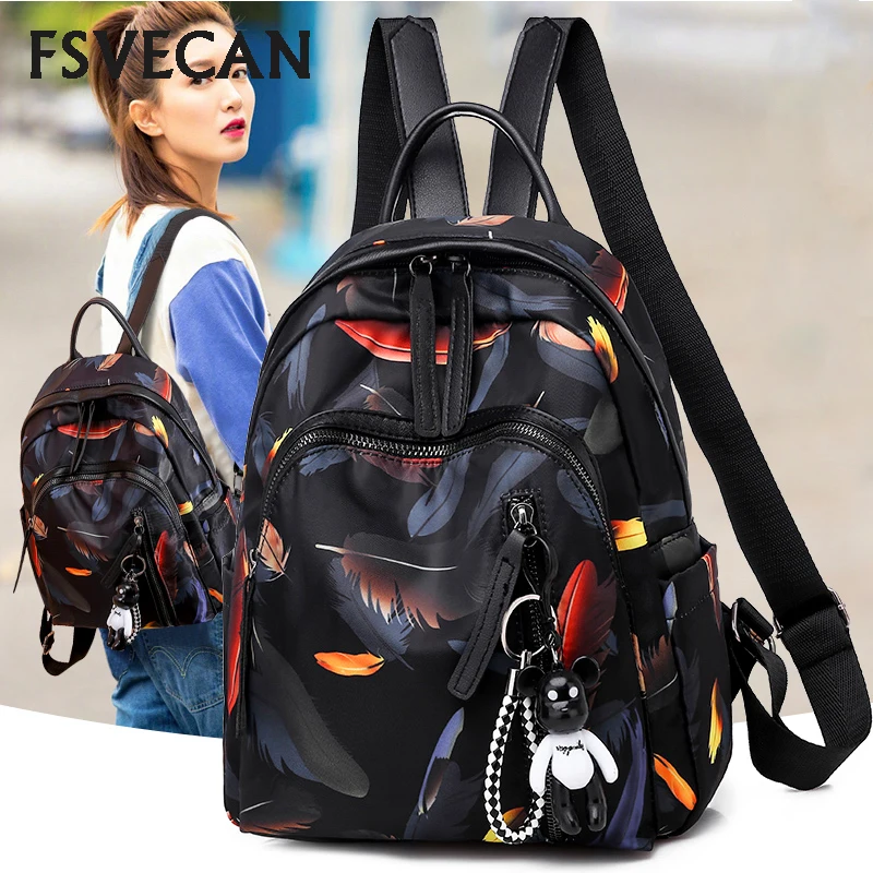 

Feathers Anti-theft Backpacks Small Waterproof Oxford Backpack Female Cute Schoolbags for Girls Bagpack Mochils Mujer