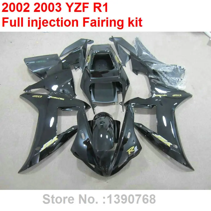 

Fit for YAMAHA injection molded fairings R1 02 03 black motorcycle fairing kit YZF R1 2002 2003 XF03