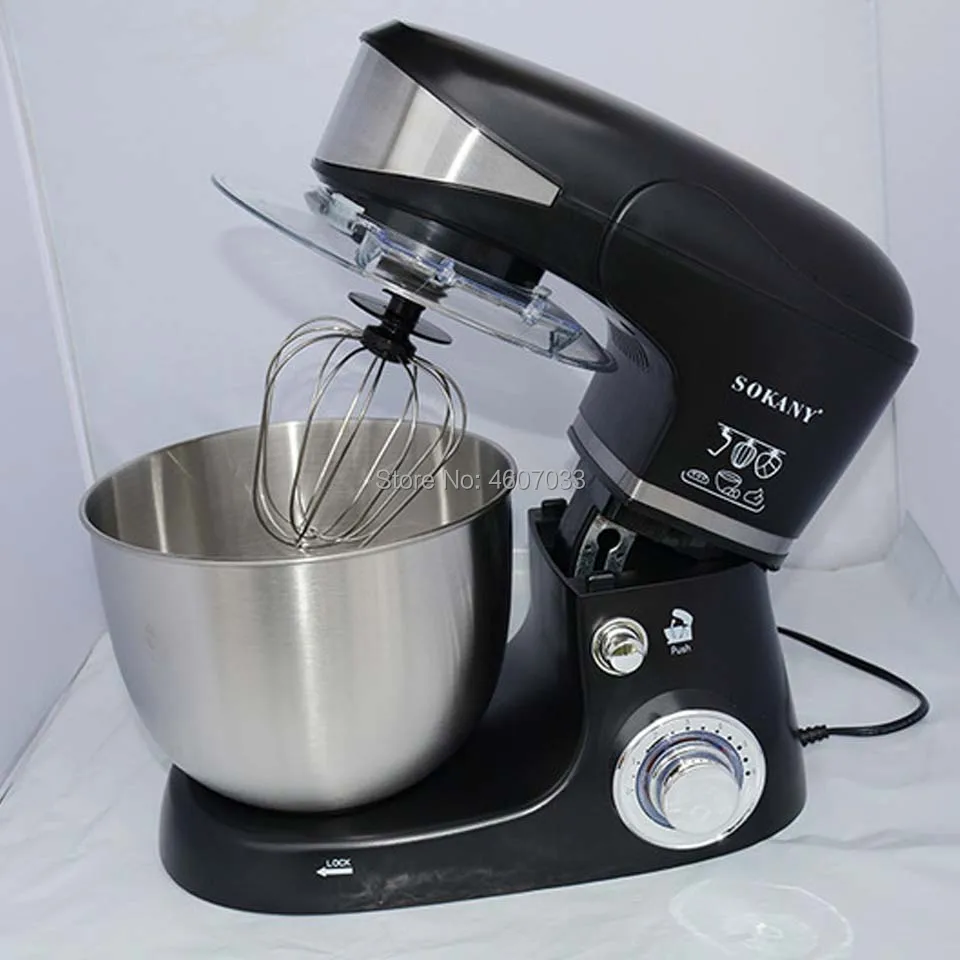 

5L food mixer blender bread dough Stand egg beater stirring whisk with dough hook bowl Cream Kneading machine 220v
