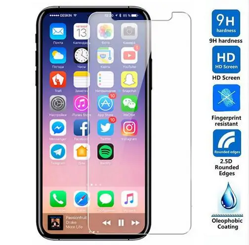 5 шт для iPhone X закаленное стекло оригинальная 9H защитная пленка Взрывозащищенная