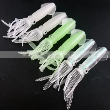 

6pcs 10cm/8g Luminous Bulb Squid Skirt Soft Lure Bait Trolling Octopus Bionic Lure Hoochies Crankbait Swimbait All Fishing